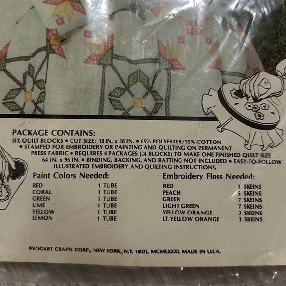 Permanent press quilt blocks embroidery cross stitch geometric kit - Picture 5 of 5